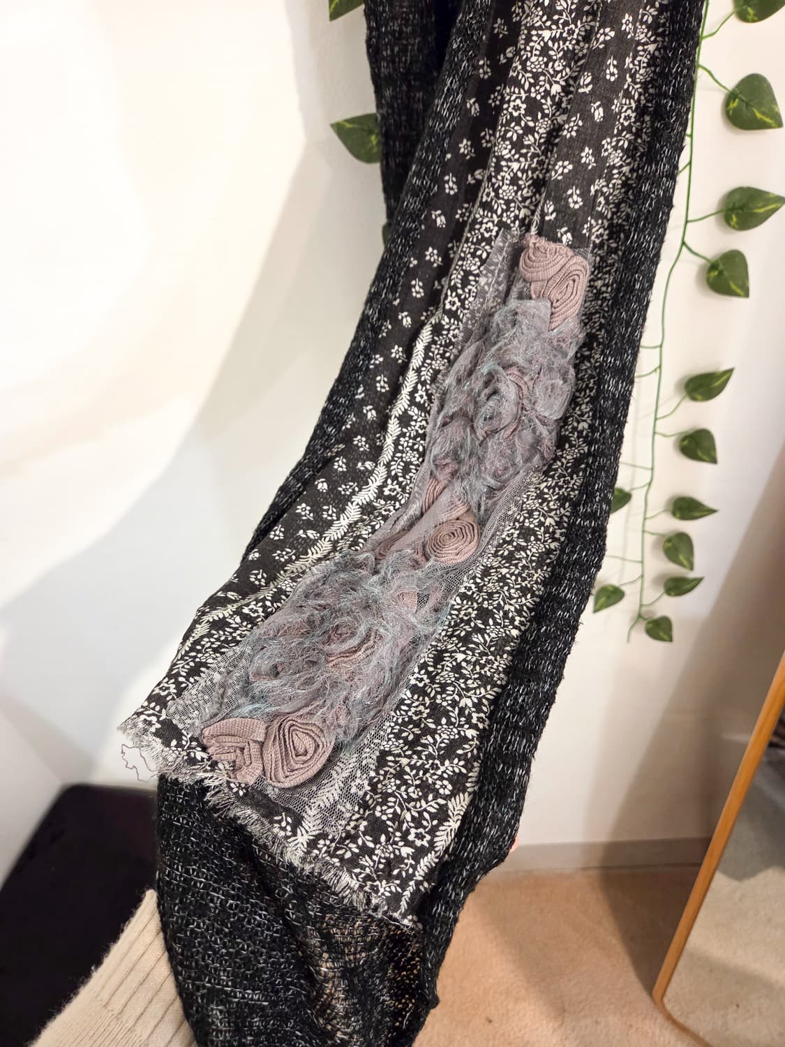 차콜 패치워크 머플러 상품이미지3