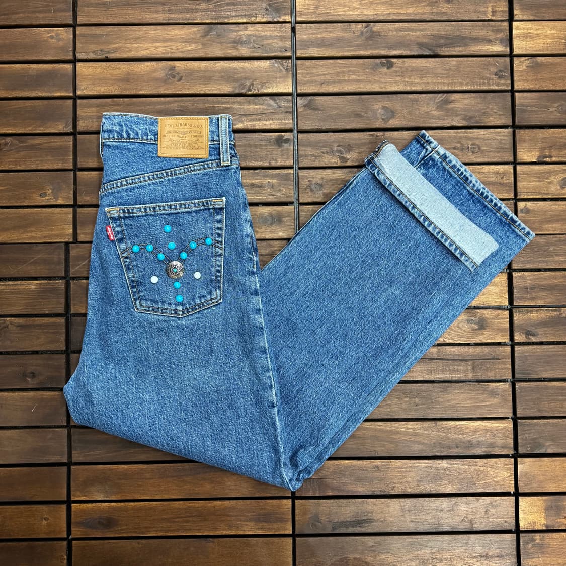 리바이스 우먼스 립케이지 웨스턴 스터드 앵클 진 (28)  상품이미지1