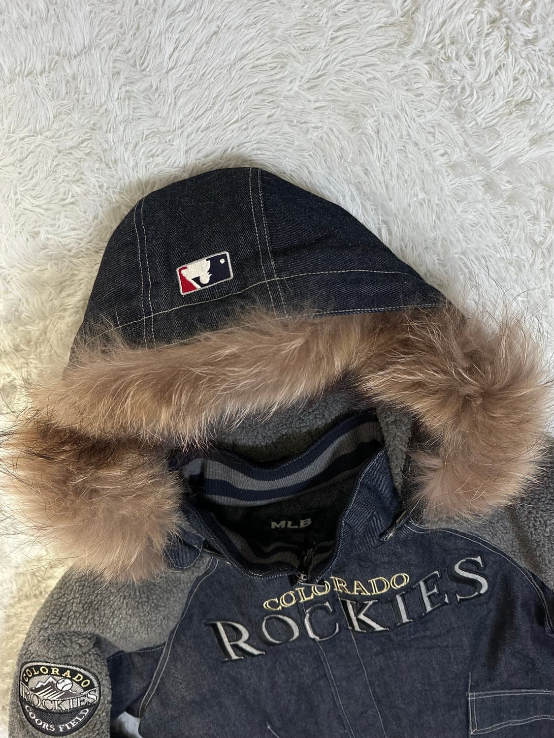 MLB 콜로라도 로키스 데님 후드 패딩 상품이미지4