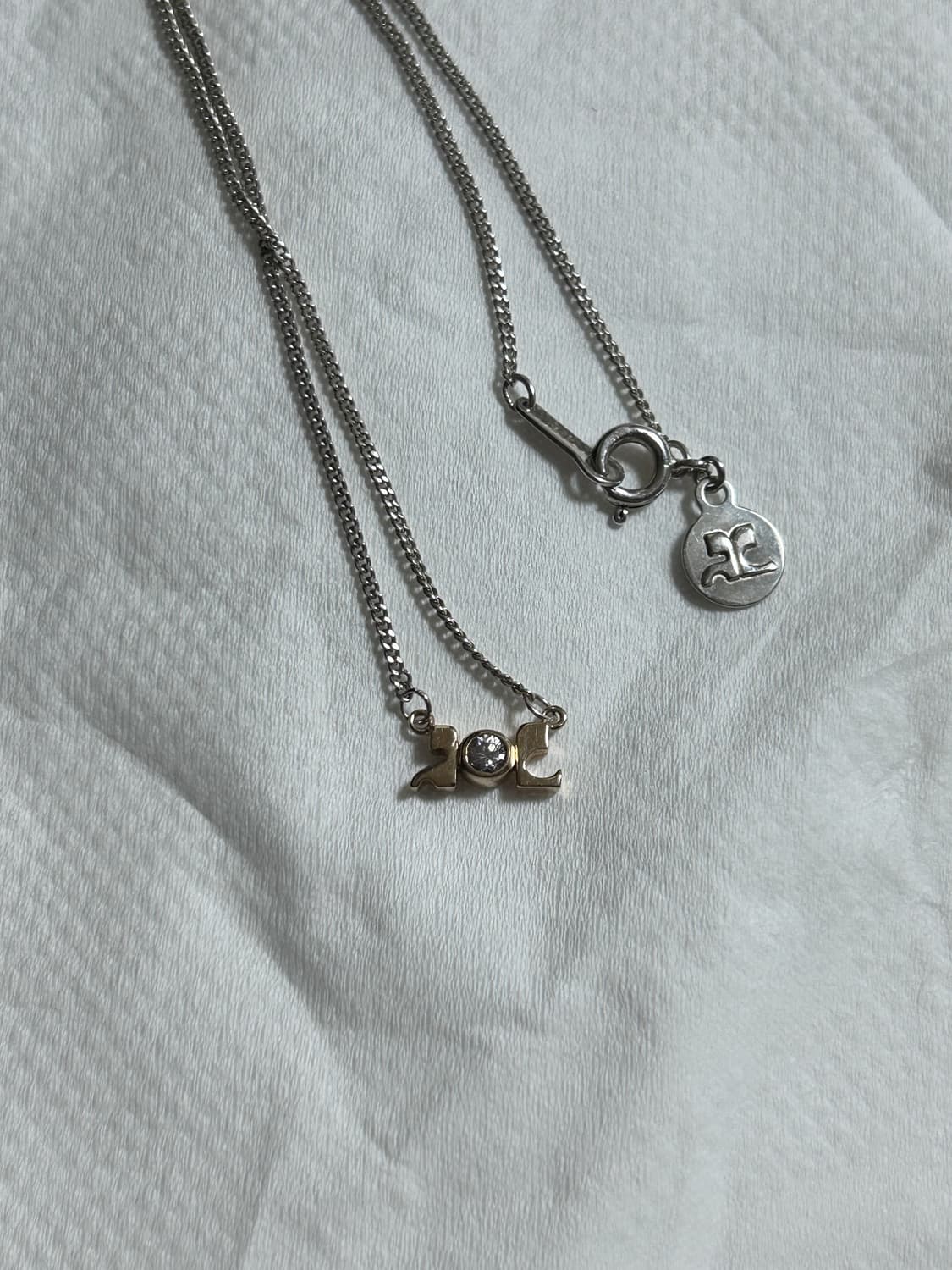 꾸레쥬 k10 & silver 금&실버 콤비 목걸이 상품이미지2