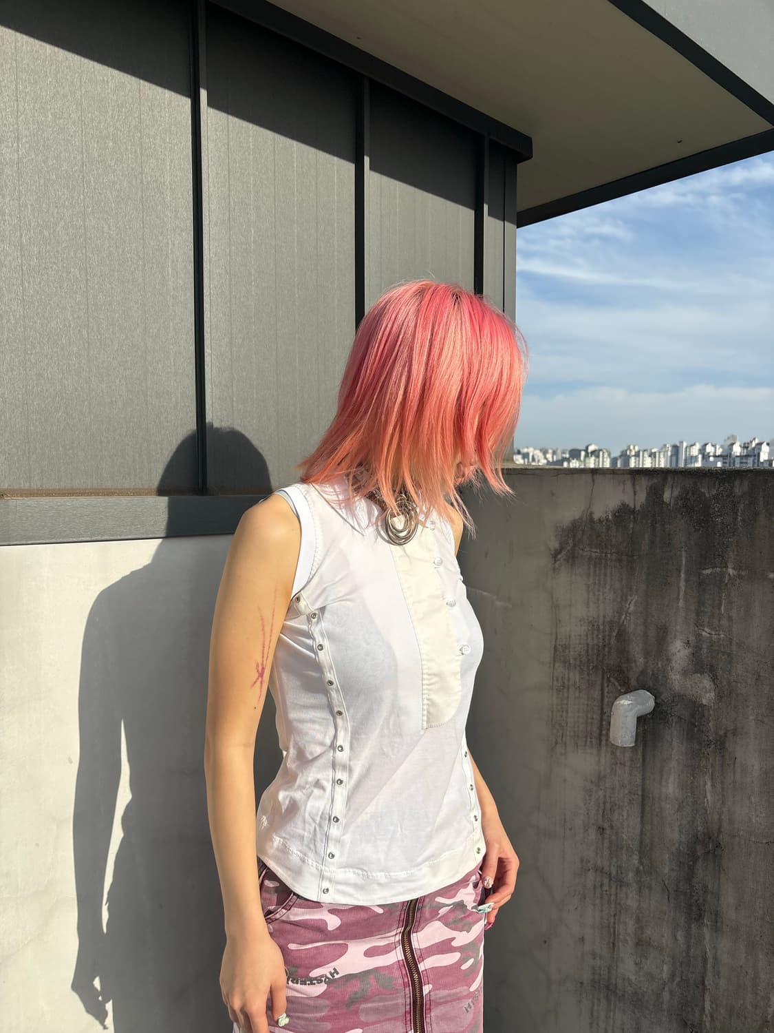 (Rare!)stella mccartney adidas 버튼 카라 탑 상품이미지1