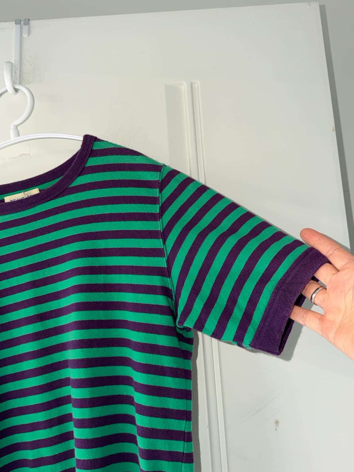 일본빈티지 빔즈 그린퍼플 반팔티 상품이미지7