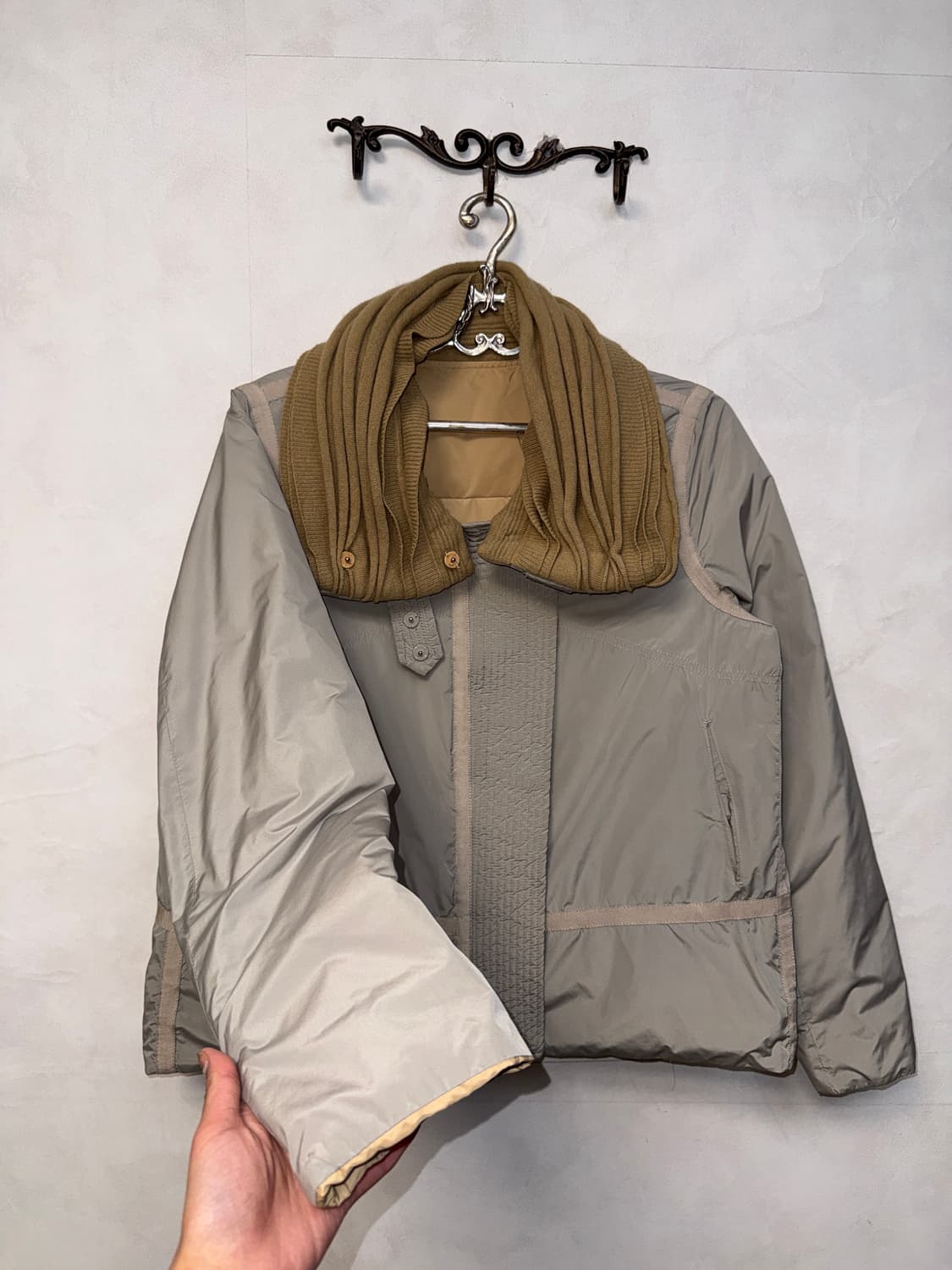 KUHO goosedown knit collar reversible 푸퍼 상품이미지3