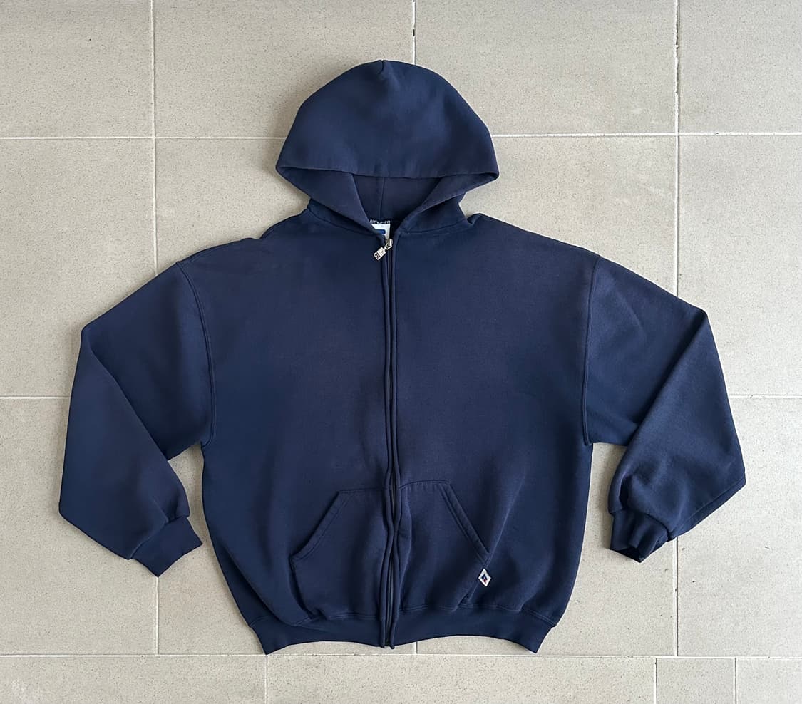 90s 빈티지 러셀 후드집업 네이비 XL 상품이미지1