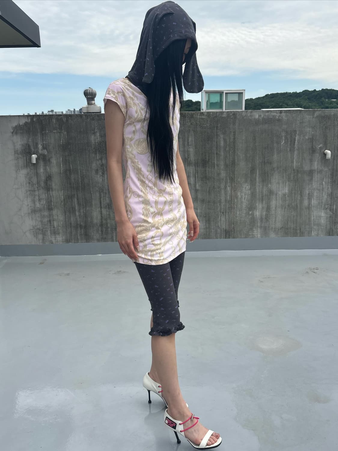갸루 체인프린트 원피스 상품이미지3