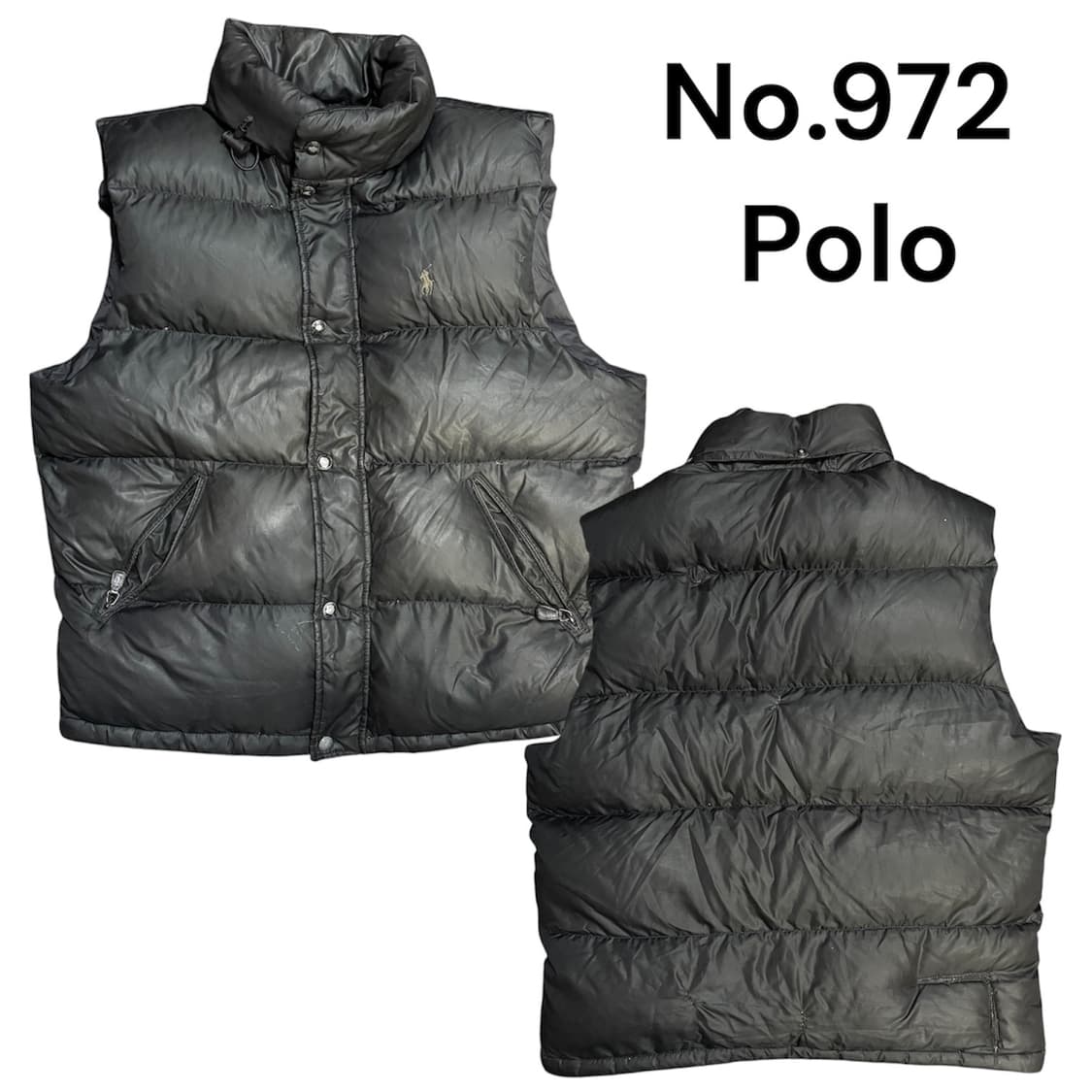 90s 폴로 랄프로렌 블랙 덕다운 패딩조끼 베스트 상품이미지1
