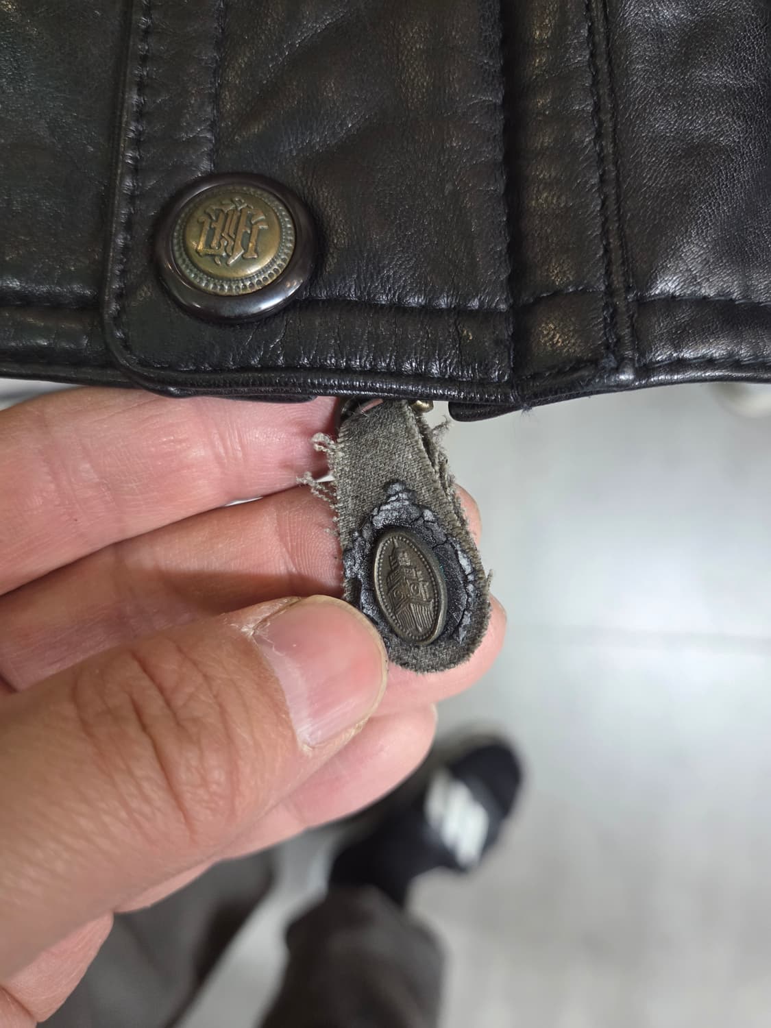 런던포그 올드스쿨 빈티지 안감누빔 소가죽 자켓 xl 상품이미지9