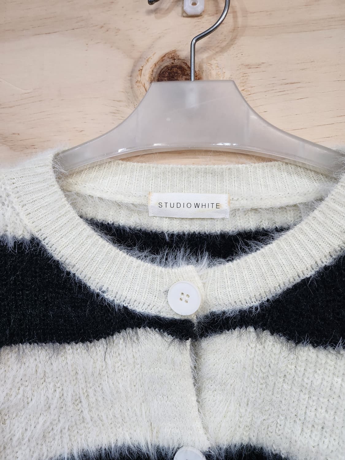 599) 스튜디오화이트 스트라이프 크롭 가디건 상품이미지5