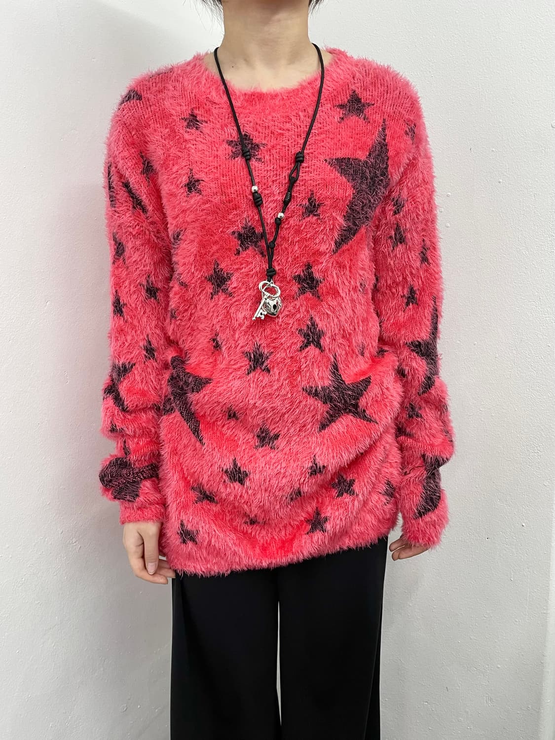 펑크 헤어리 스타 니트 상품이미지2