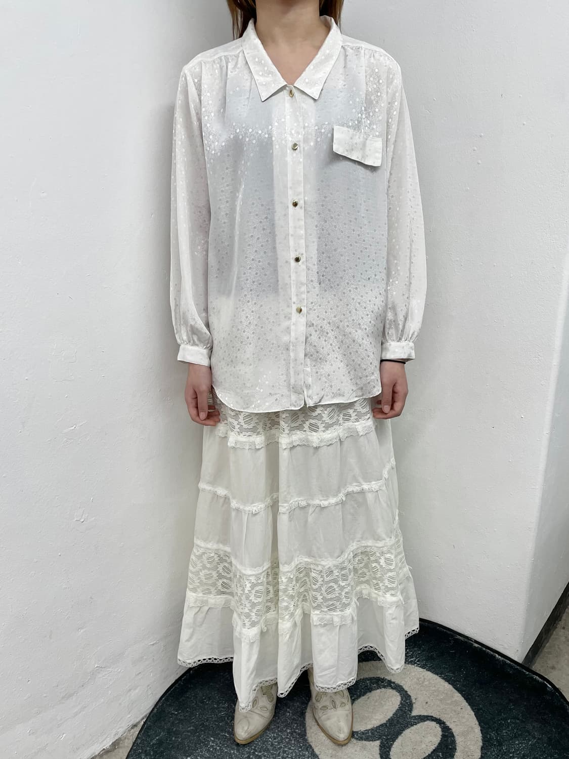 화이트페어리 레이스 롱 캉캉 스커트 상품이미지4