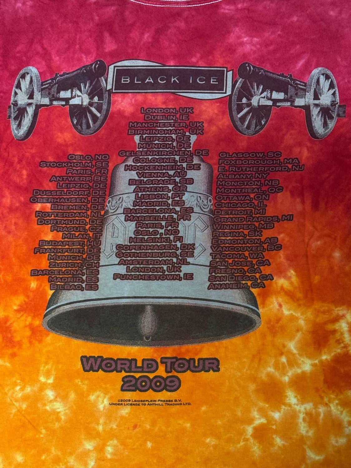 AC/DC 00s 풀프린팅 타이다이 월드투어 티셔츠 상품이미지7