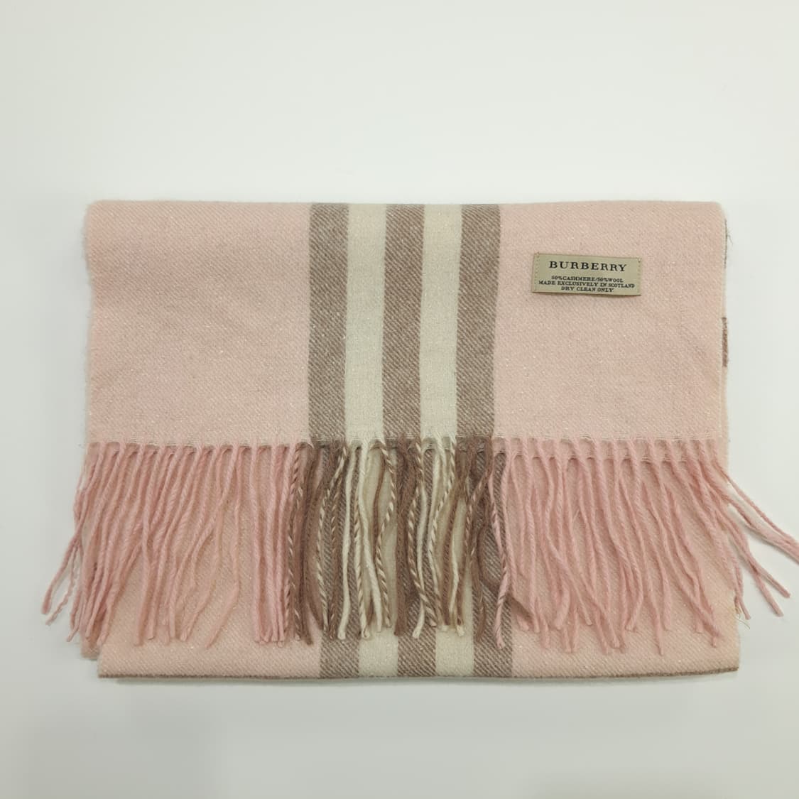MX158 버버리 연핑크 자이언트 노바체크 캐시미어 울 목도리 머플러 상품이미지8