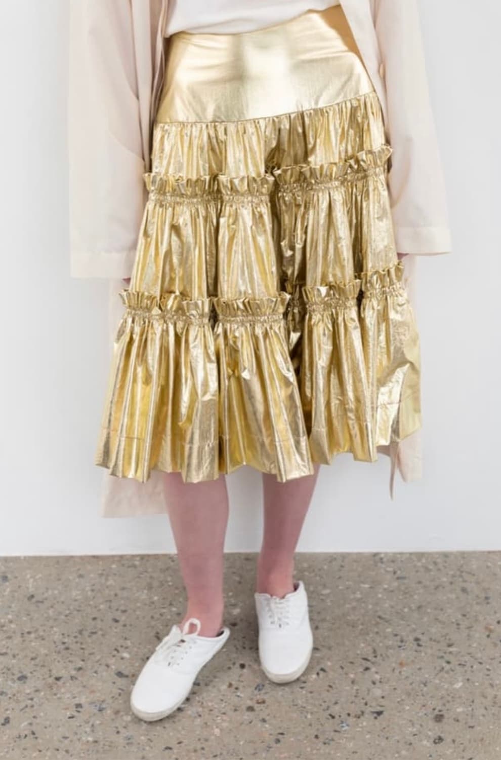위라라 Ouilara fine pleated skirt / gold 상품이미지2