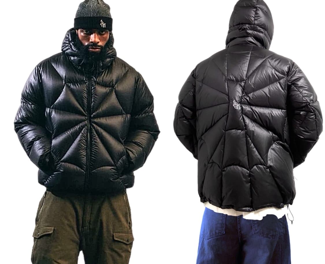 FETCH 25FW 스파이더웹 🕸️ 무늬 방수 구스다운 푸퍼패딩  블랙 상품이미지1