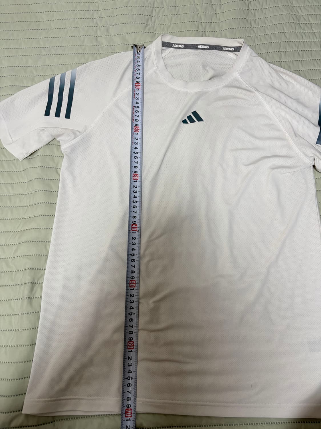 아디다스 흰색 3선 반팔 티셔츠 상품이미지4