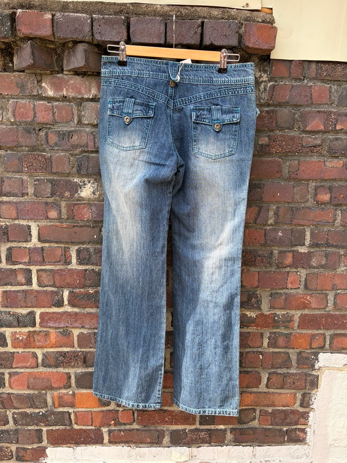 Von Dutch y2k 로고 스티치 플레어 데님 상품이미지3