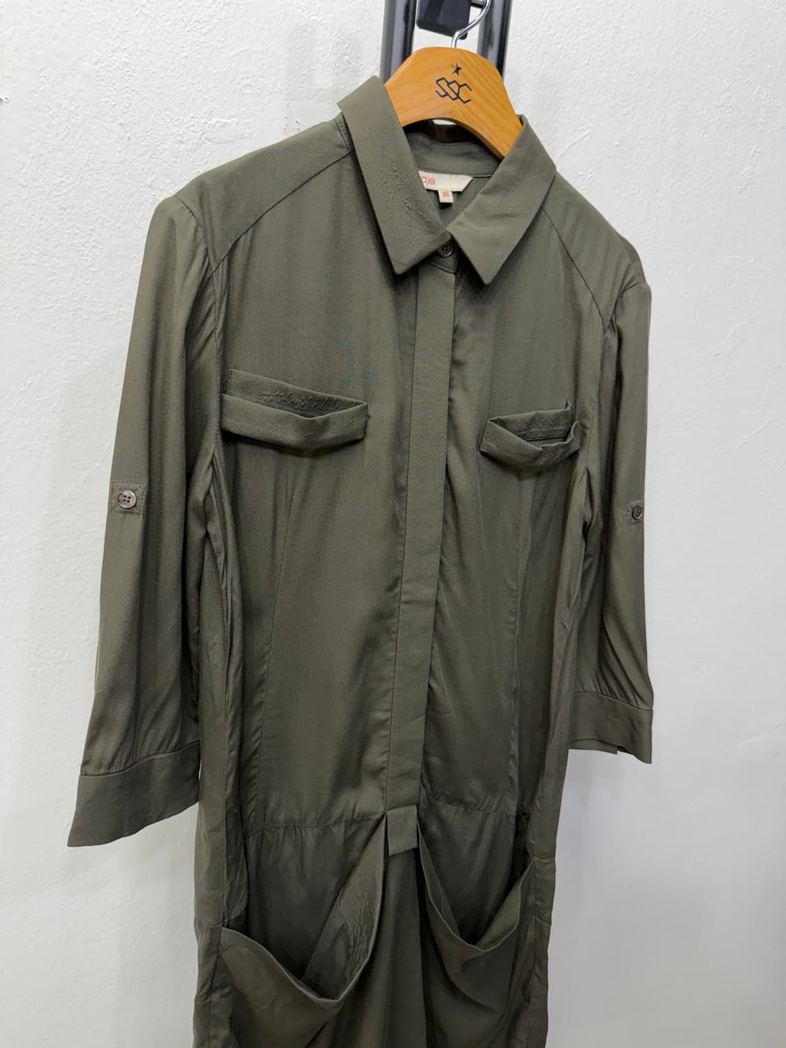 정품) maje 마쥬 카키색 셔츠 원피스 36 상품이미지2