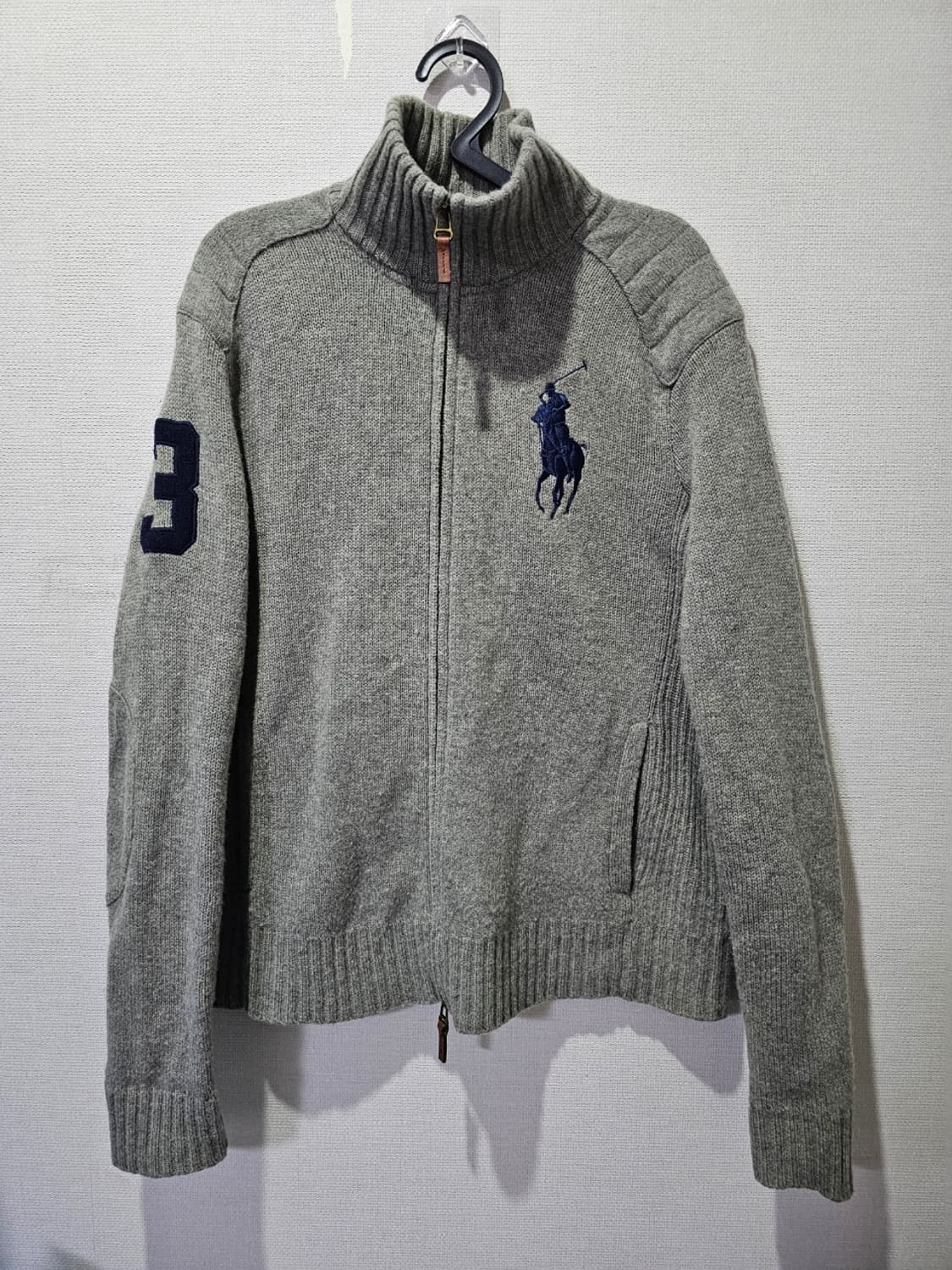 폴로 POLO 빅포니 그레이 집업 니트 집업 95/M 상품이미지1