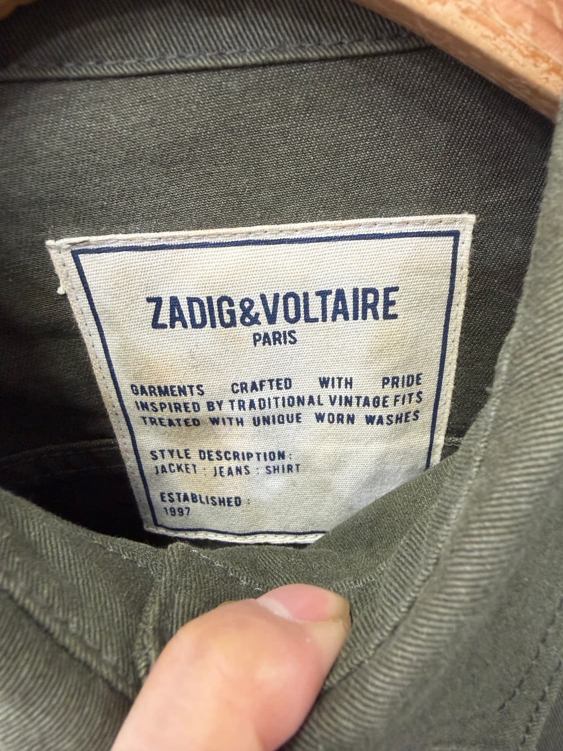 정품) 쟈딕앤볼테르 오버핏 야상 자켓 패치 장식 XS 상품이미지7