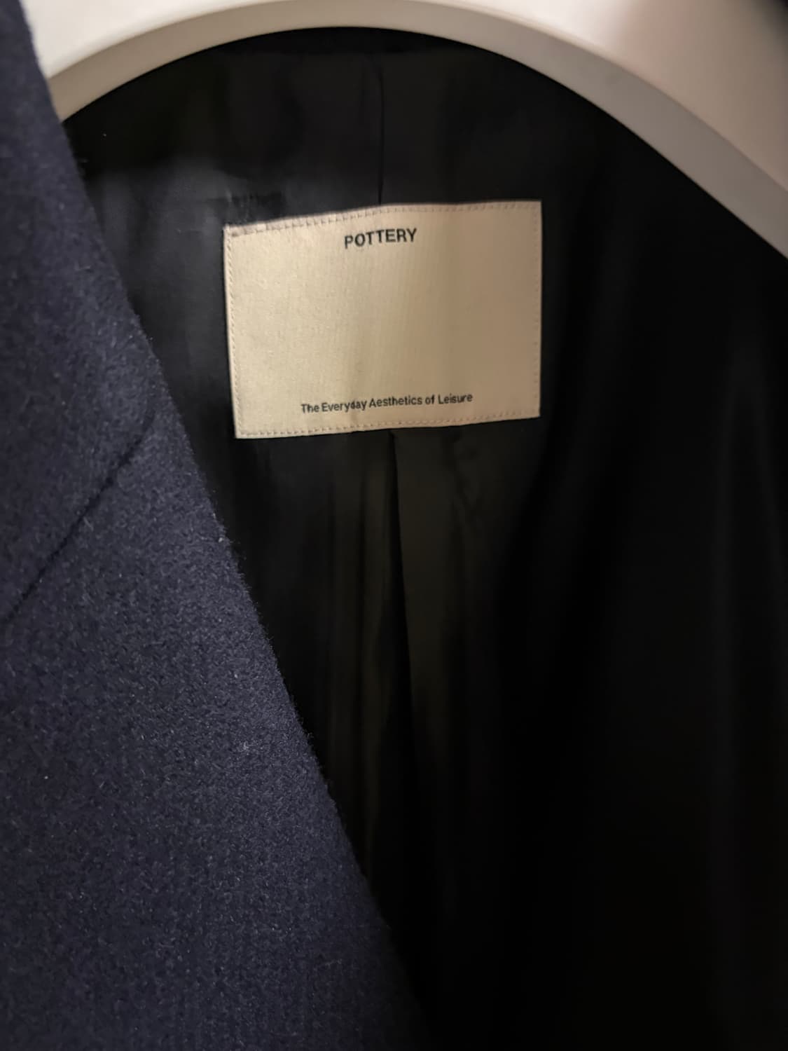 포터리 울 캐시미어 더블 브레스티드 코트 다크 네이비 3사이즈 상품이미지3