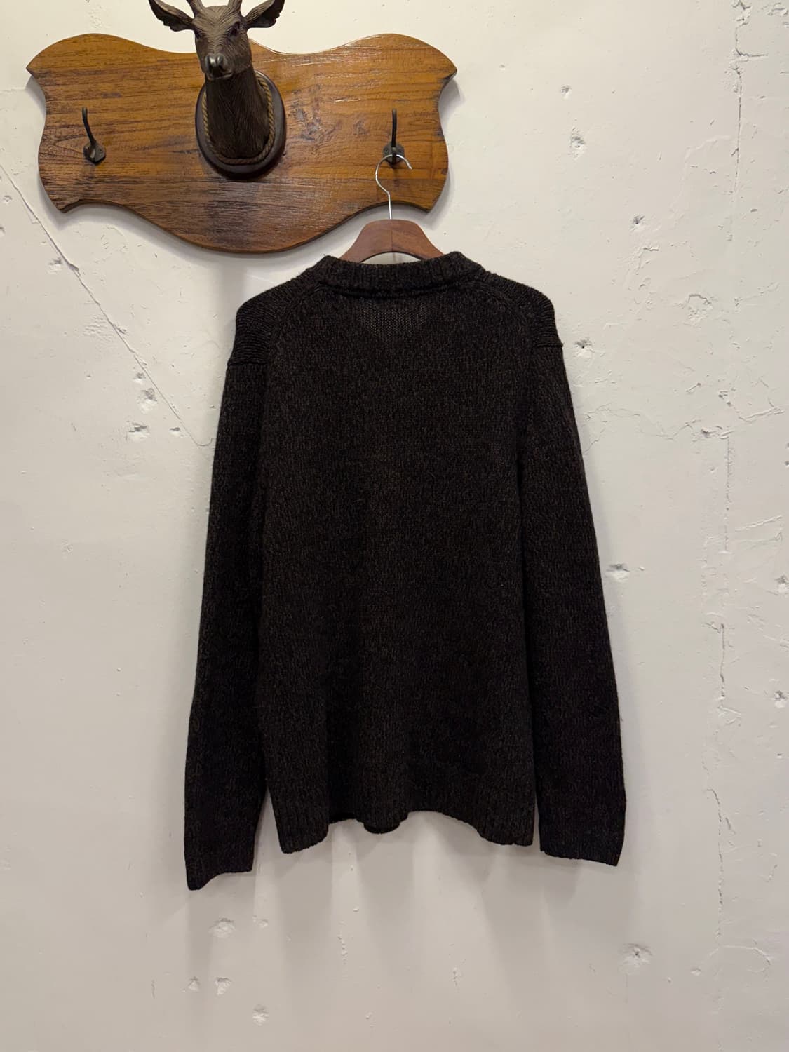 XL) Eddie Bauer Lambswool Henley Knit Sw 상품이미지5