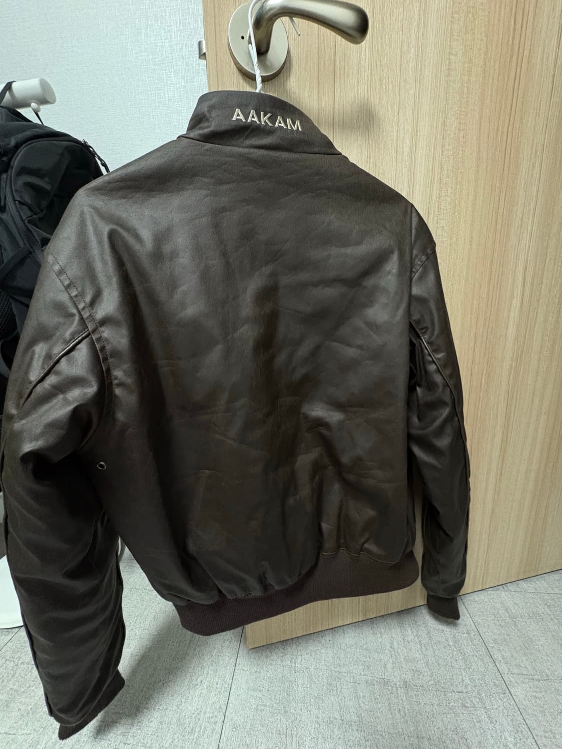 Piping Leather Blouson (Brown) 상품이미지6
