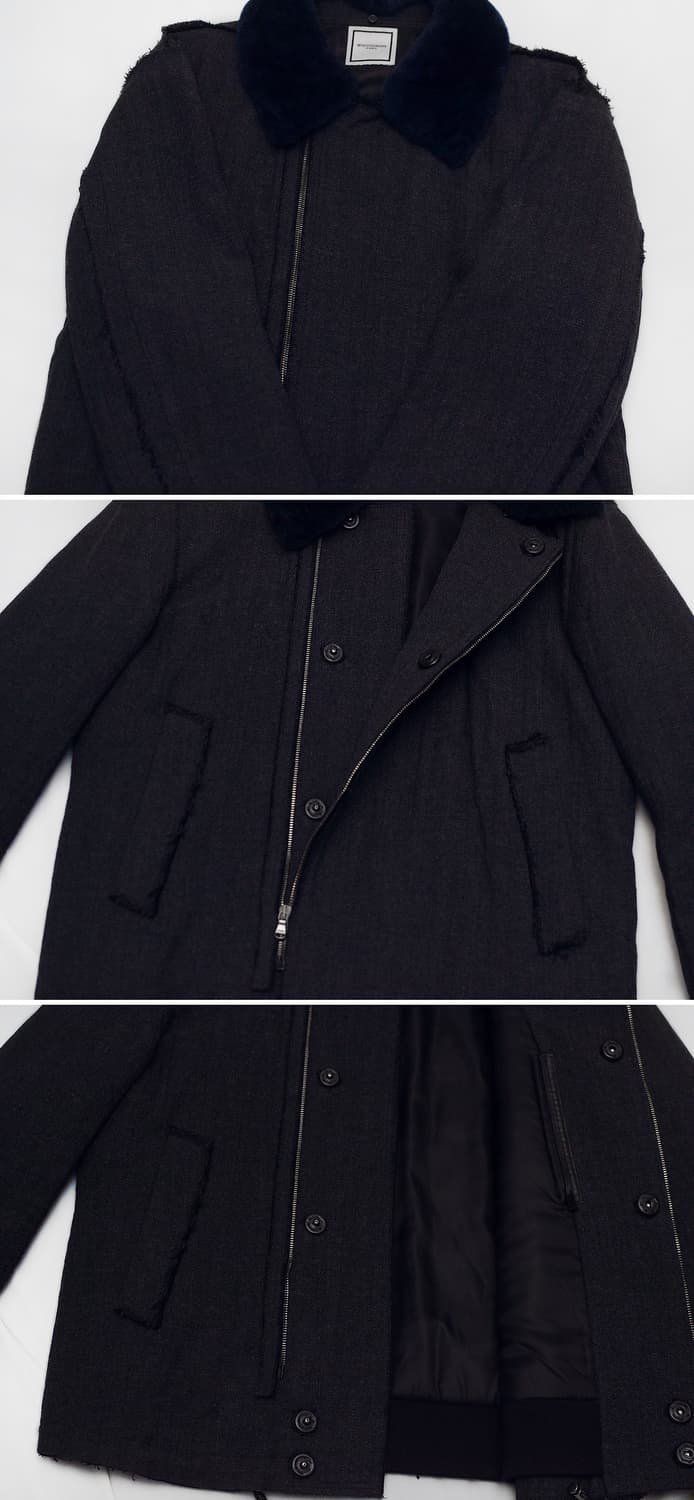 우영미 파리 무톤 카라 트위드 집업 패딩 자켓 (48 / 95-100) 상품이미지6