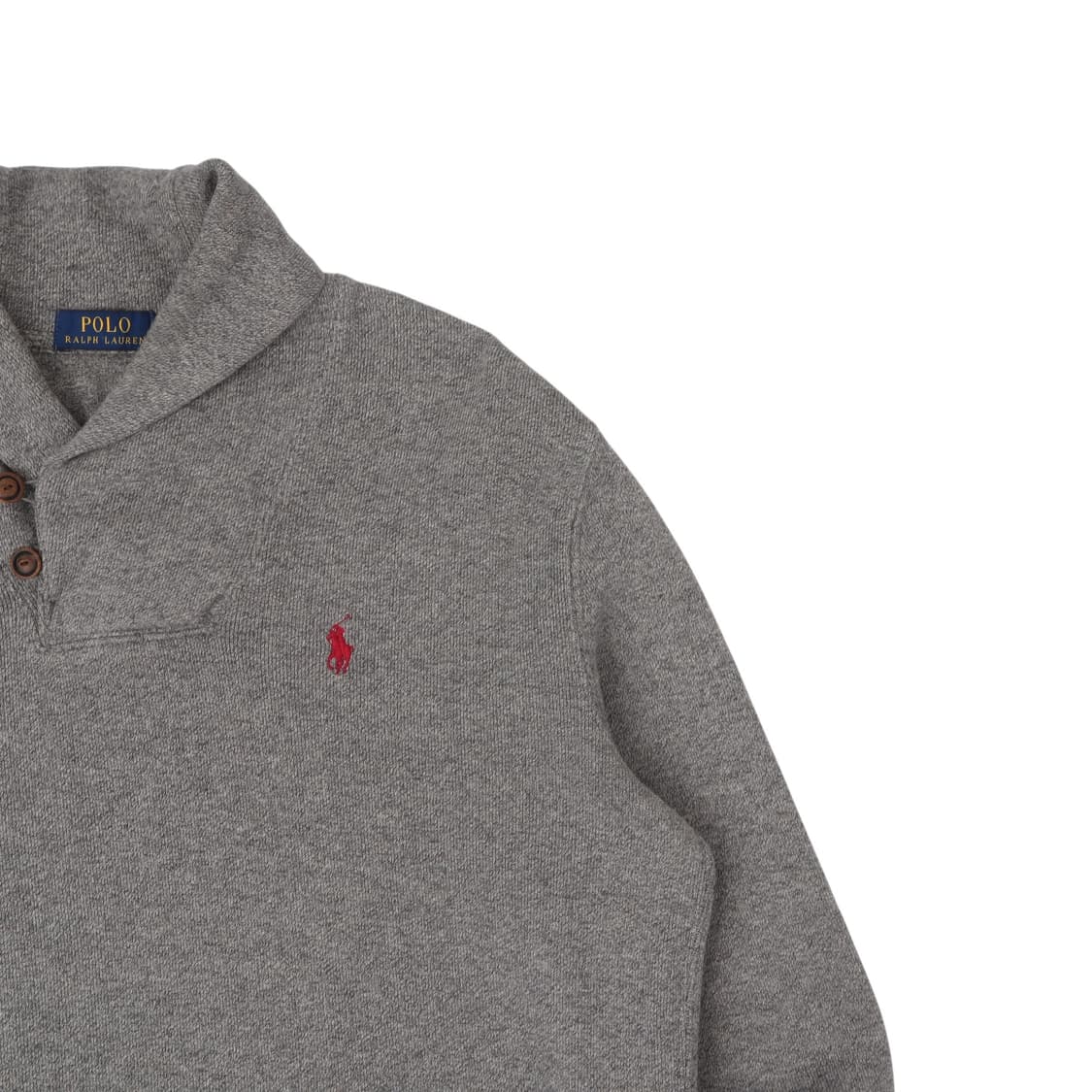 폴로 랄프로렌 그레이 숄카라 코튼 니트 상품이미지3