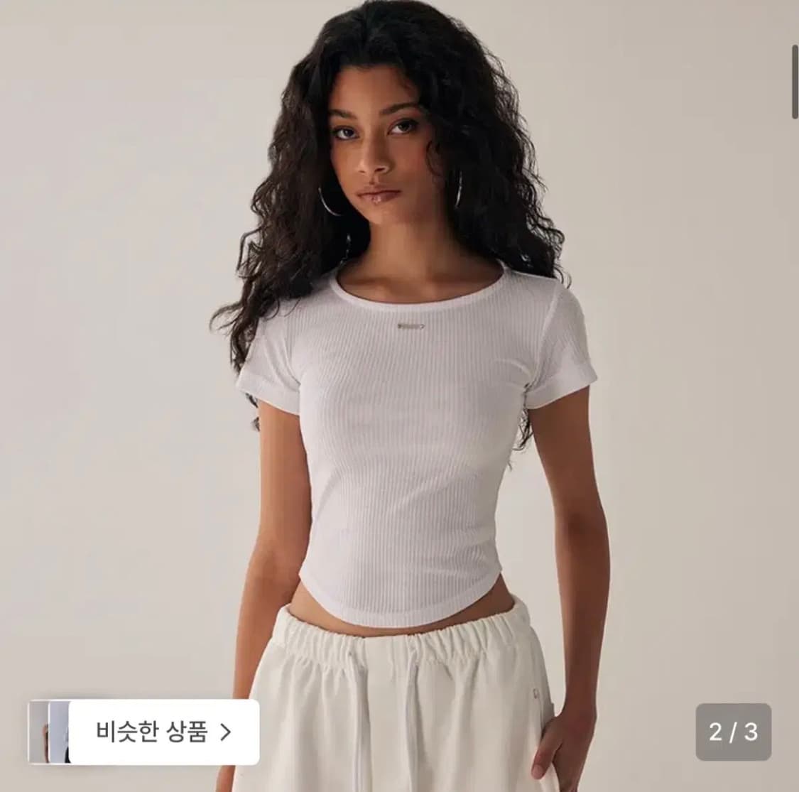 트리밍버드 보트넥 하프슬리브 화이트 상품이미지1