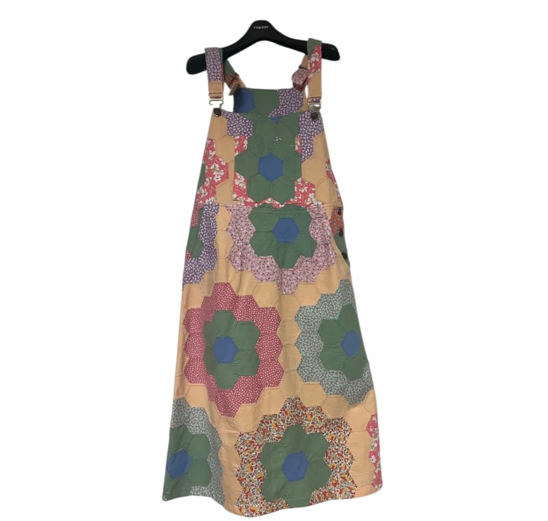 패치워크 멜빵 원피스 상품이미지1