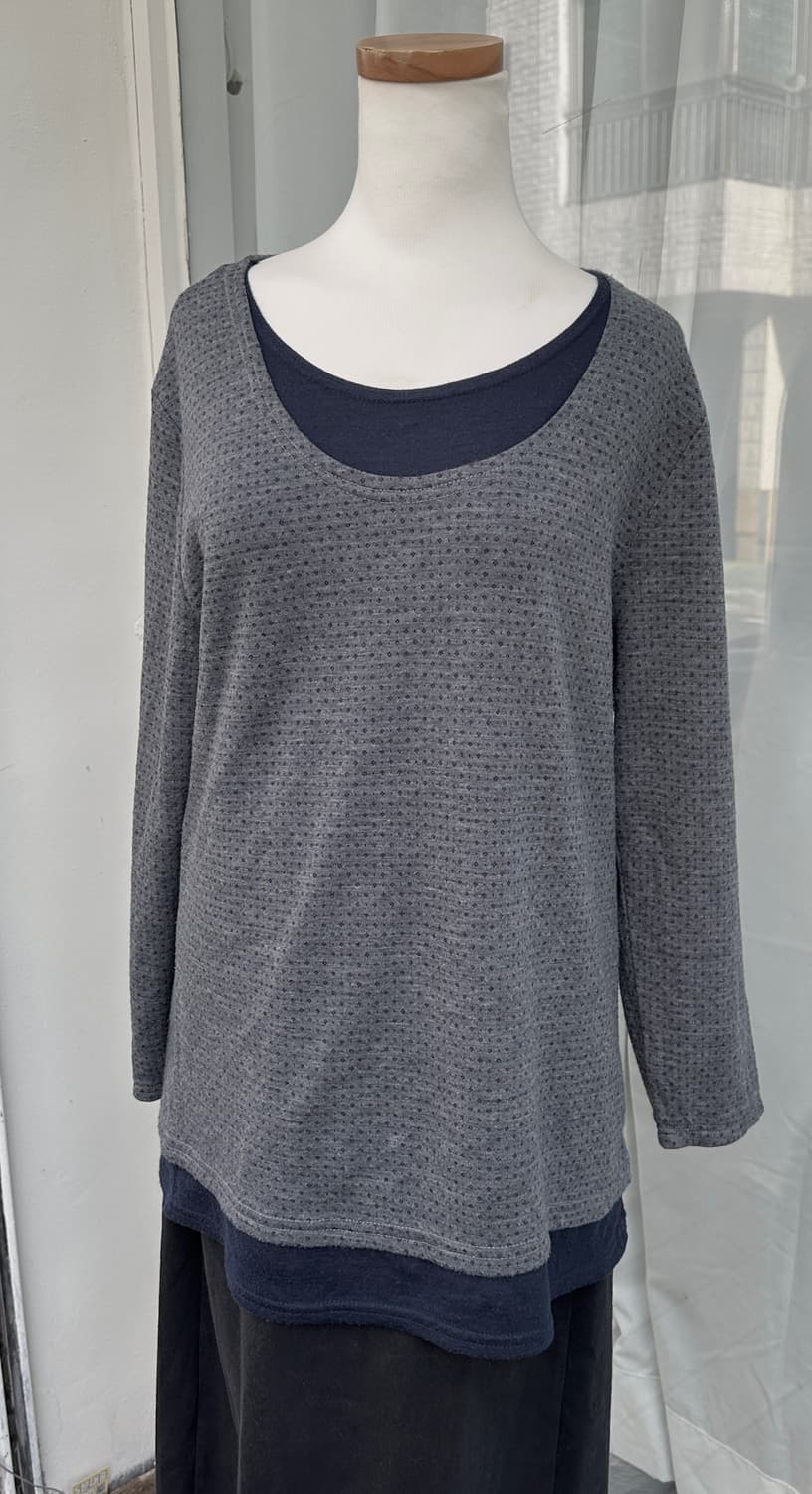 🫐레이어드 패턴 긴팔 티셔츠🫐하구미 그런지 히피 보헤미안  상품이미지5