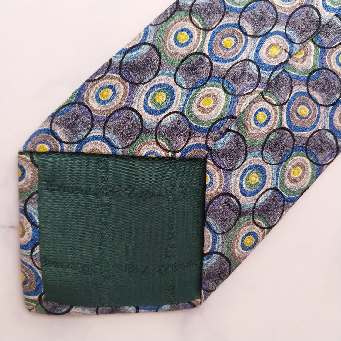 에르메네질도 제냐 그레이 패턴 넥타이 9.7cm S~A+등급 K2433
 상품이미지7