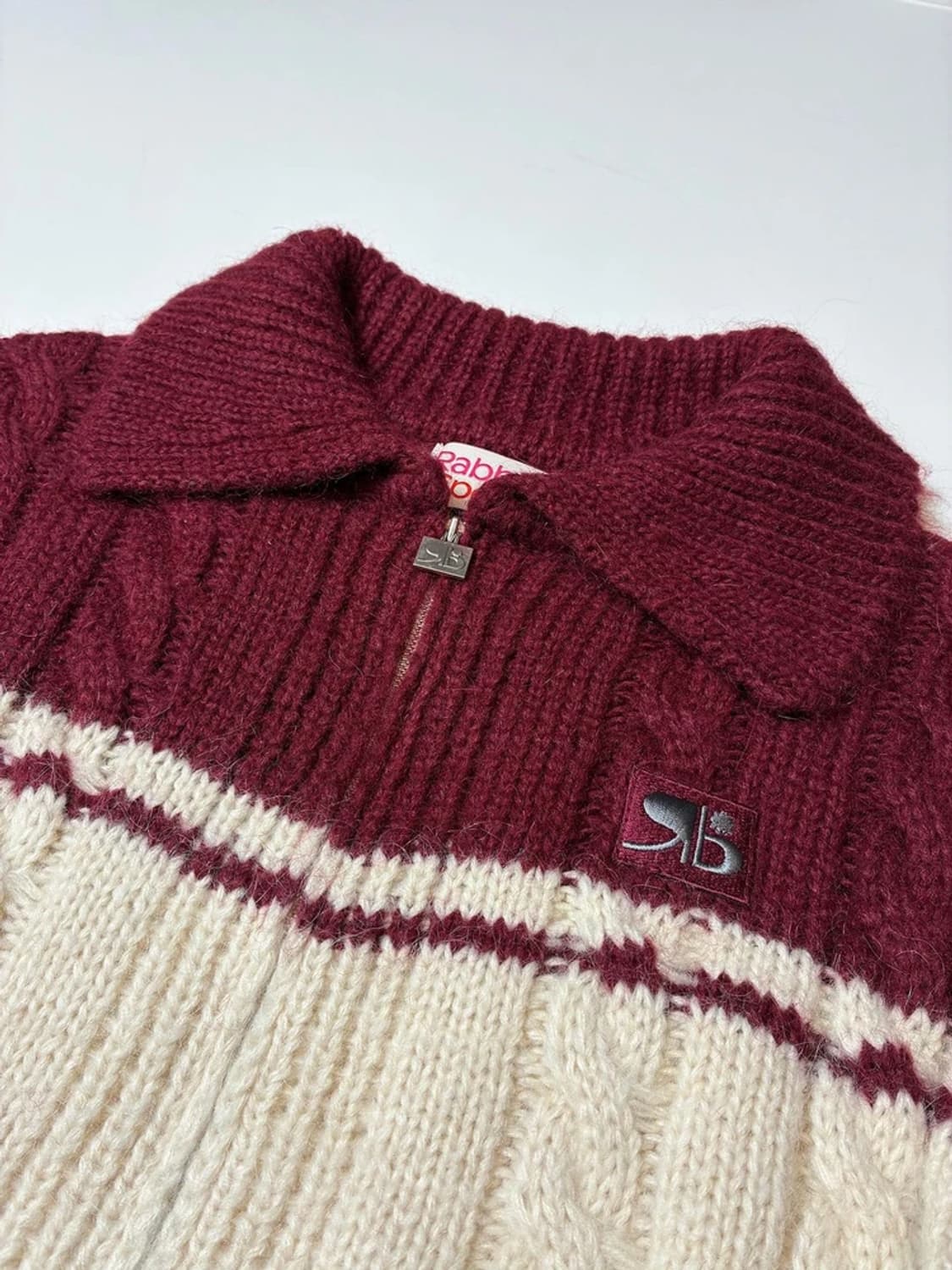 래비티스포츠 크롭 RB 케이블 니트 가디건 PN8542 상품이미지4