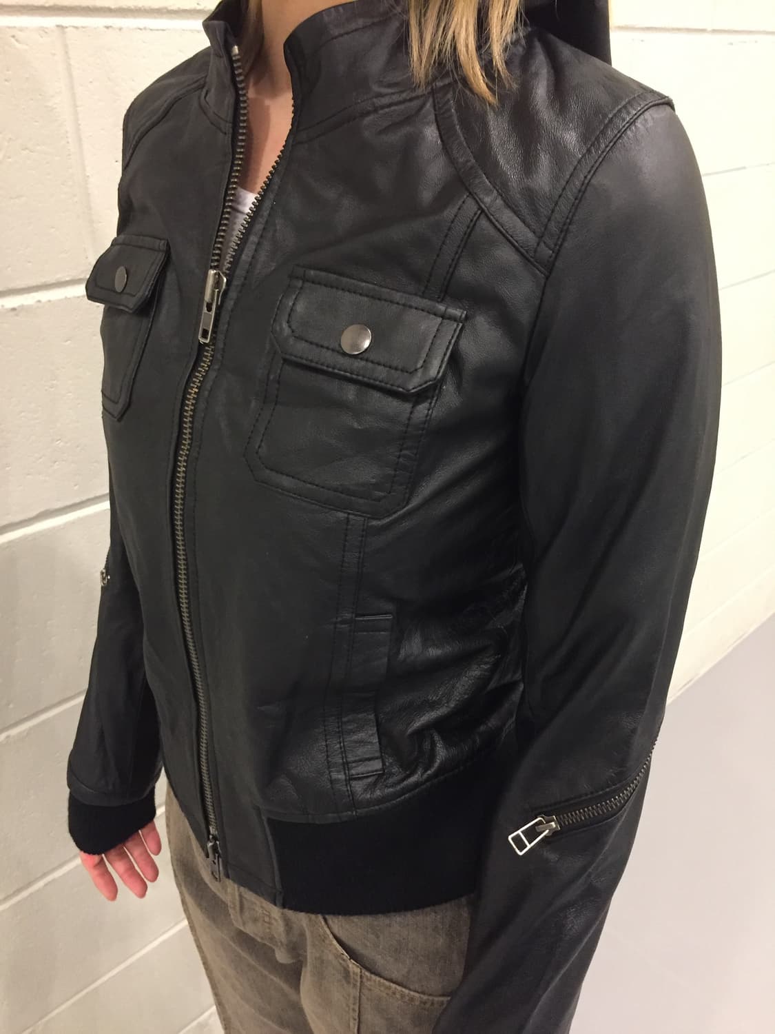 ozoc 레더 후드 자켓 상품이미지3