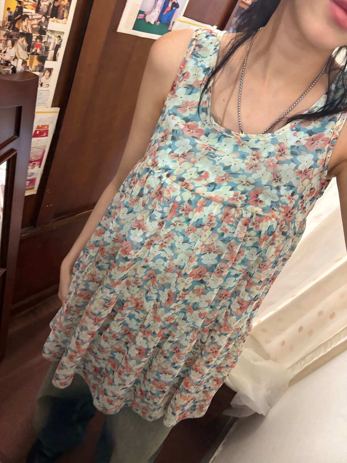 jpn vintage floral sleeve one-piece 상품이미지1