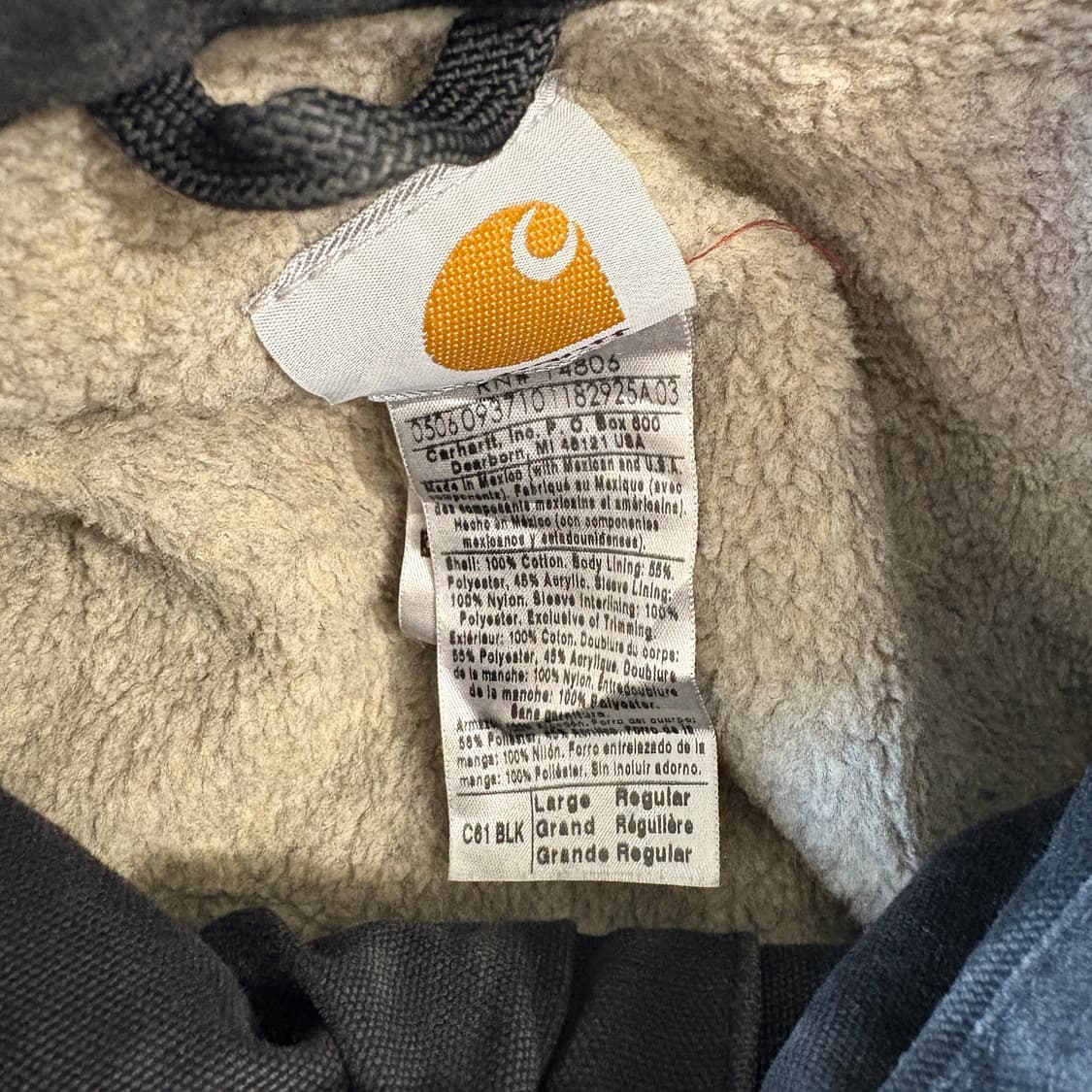 칼하트 정품 C61 블랙 덕 초어 자켓 상품이미지8