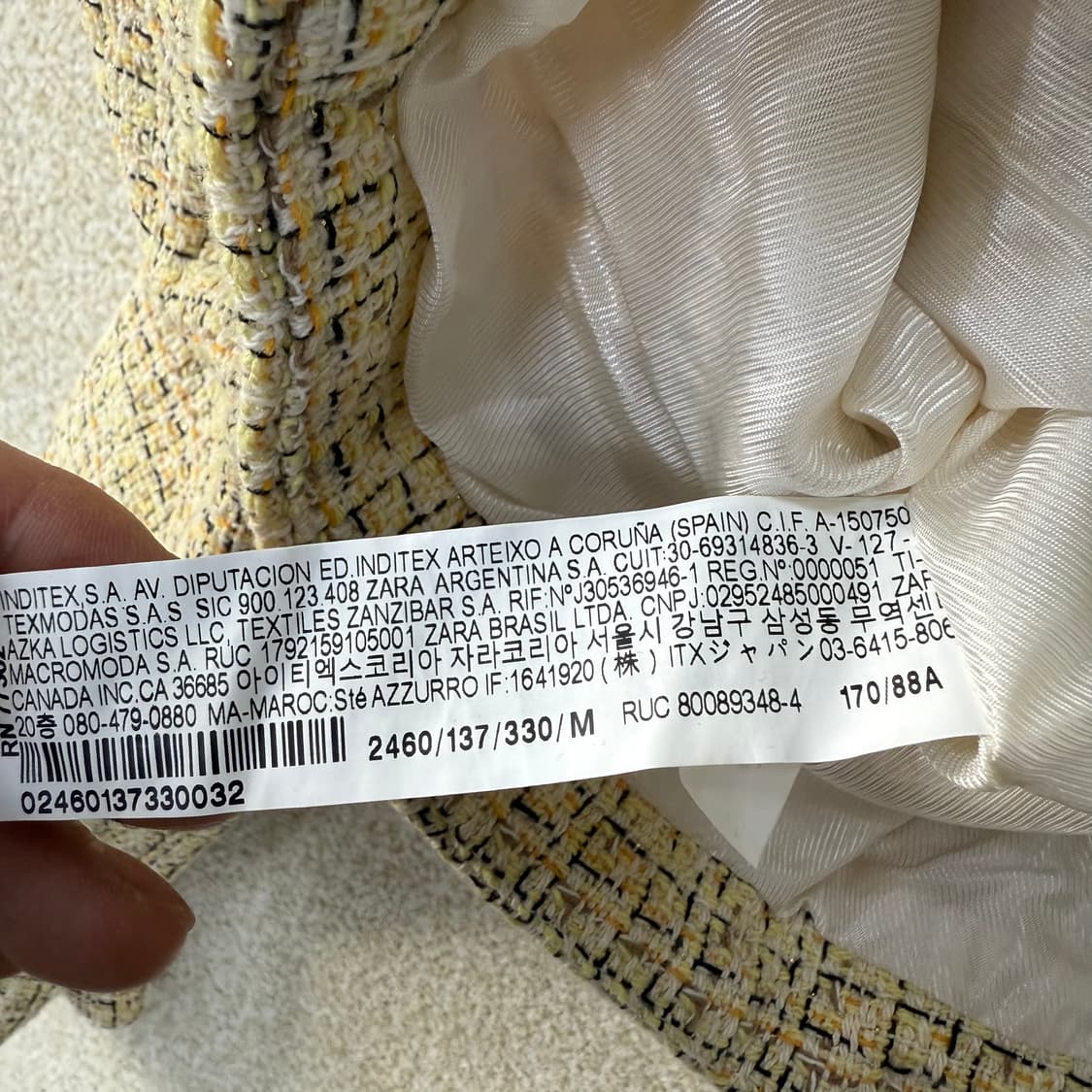 [M] 자라 여성 트위드 자켓 0108T1 상품이미지4