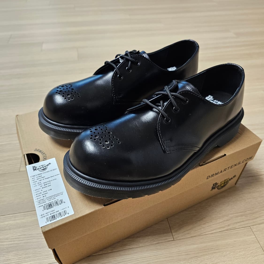 270 새제품) 닥터마틴 1461 아날린 ST 브로그 레더 스틸토 블랙 상품이미지3