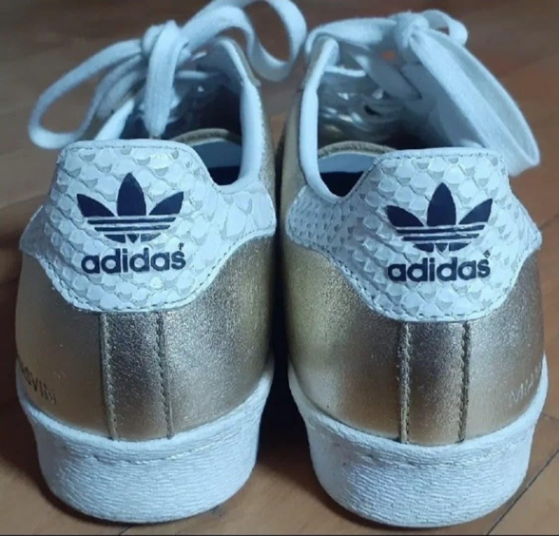 아디다스 MI(맞춤제작) 슈퍼스타 뱀피 메탈토 골드 260 상품이미지5