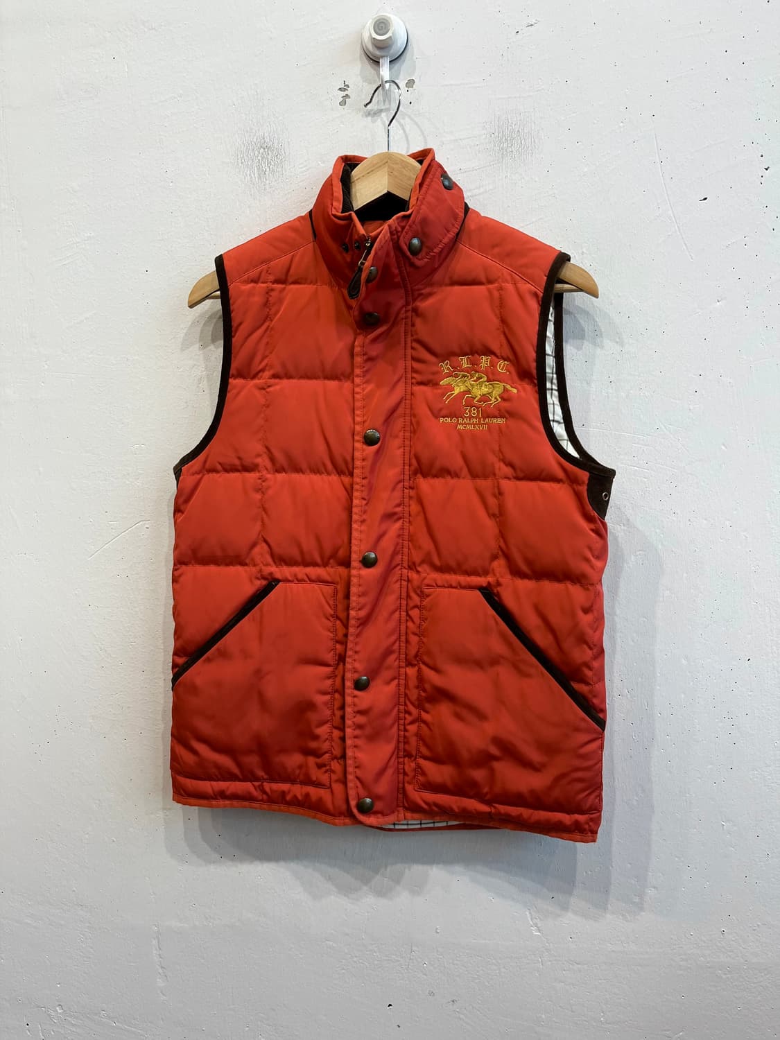 폴로랄프로렌 스웨이드 트리밍 다운 패딩 조끼 베스트 M 상품이미지1