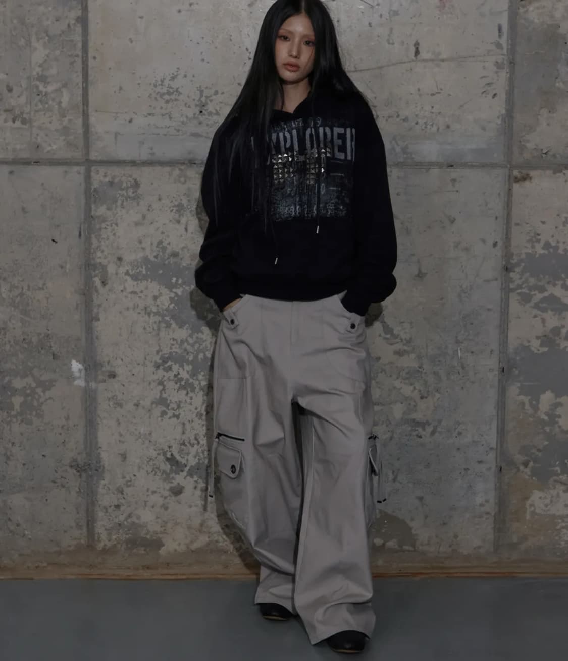 fancyclub 크로스 포켓 카고 팬츠 (pink baige) 1 상품이미지2