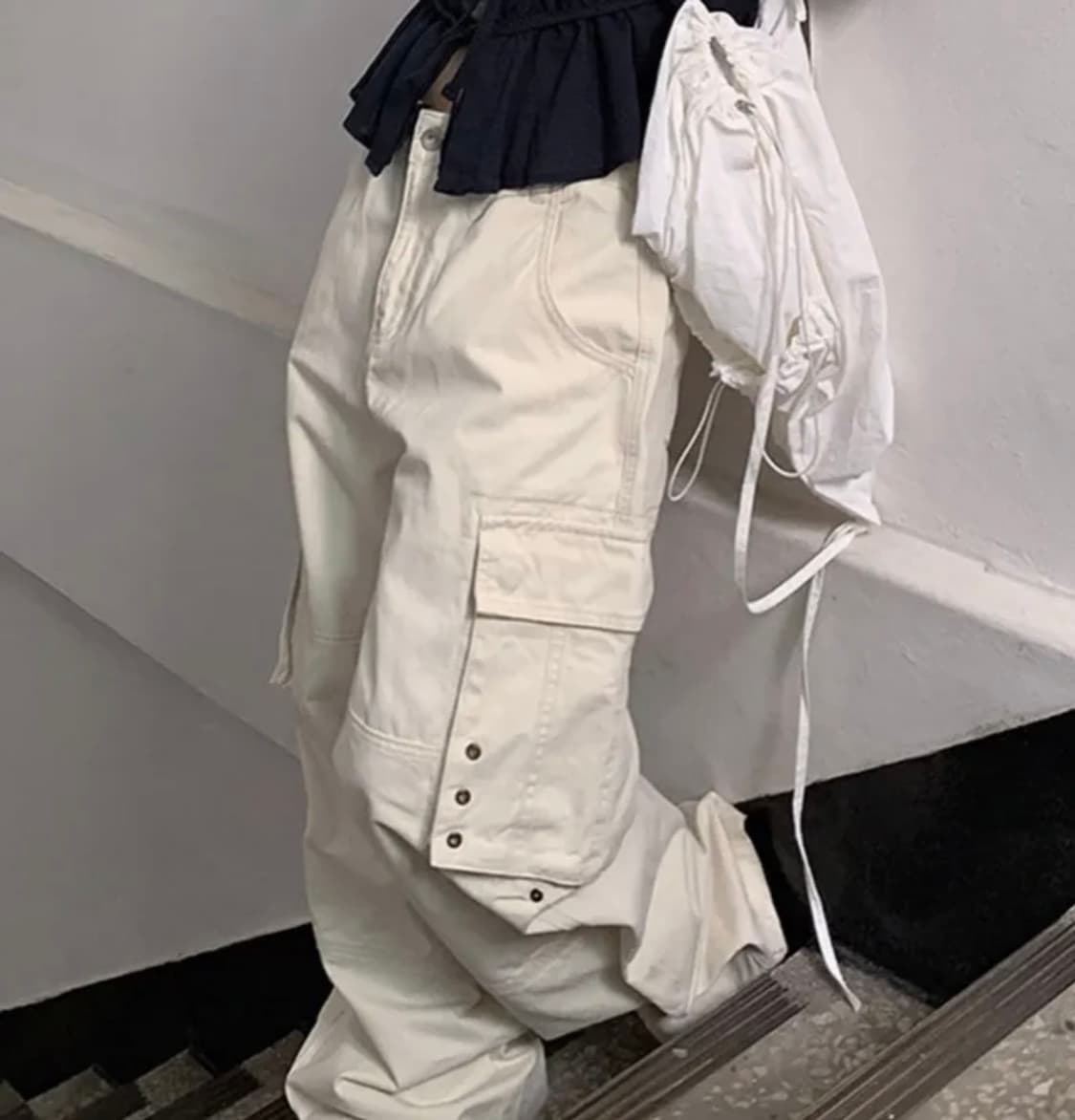 언비티 아이보리 와이드 카고 바지 xs 빈티지 y2k 상품이미지1