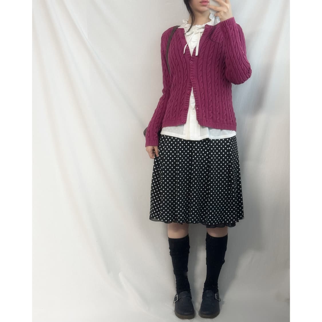 레이어드 도트 패턴 스커트 상품이미지1