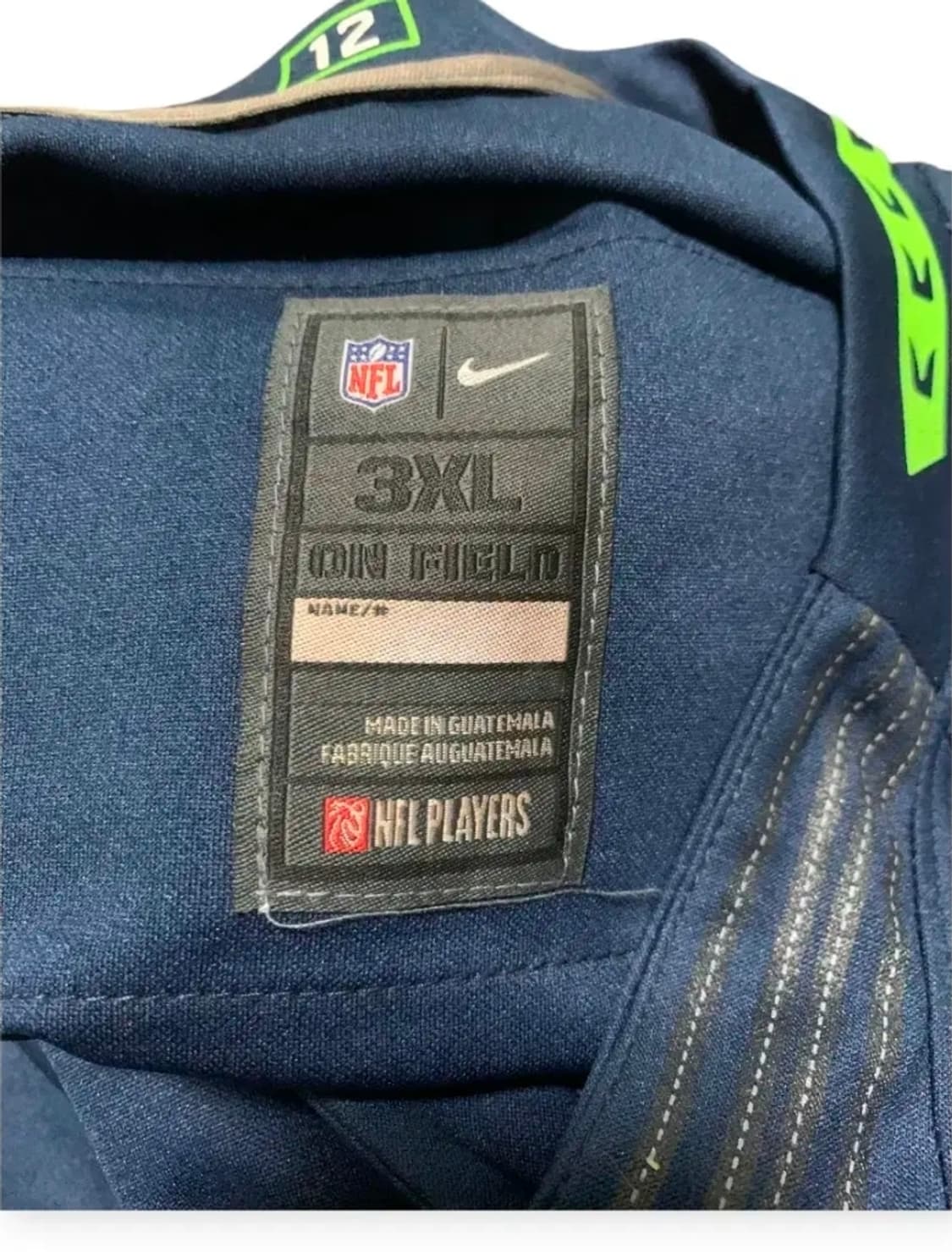 3XL)NFL 나이키 시애틀 시호크 3번 WILSON 럭비져지 럭비유니폼 상품이미지3