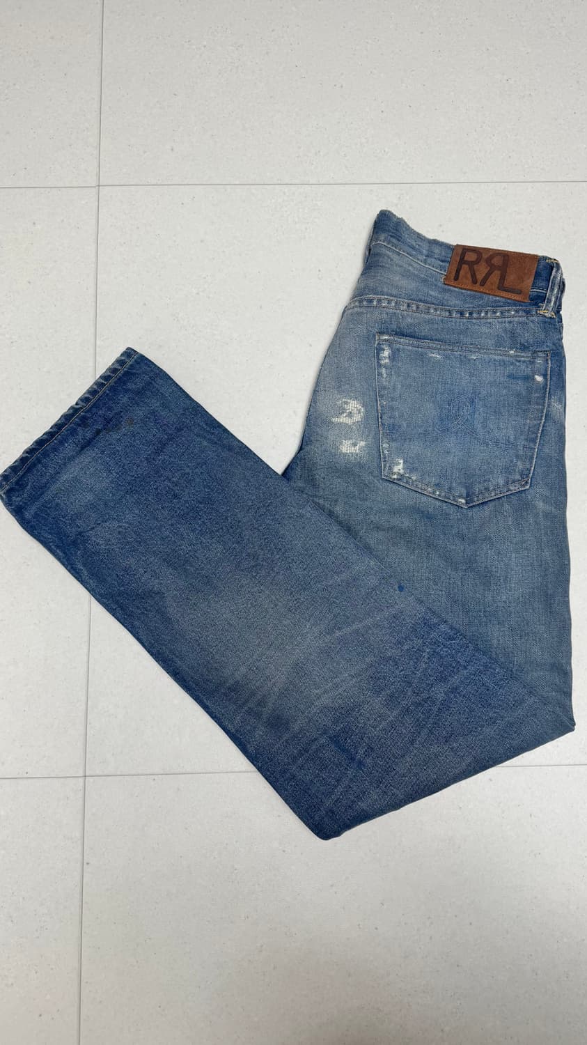 더블알엘(RRL) 스트레이트 핏 리페어 셀비지 데님 팬츠 상품이미지1