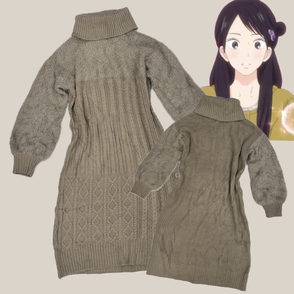 ❄️사와코의 베이지 앙고라st 꽈베기 원피스 ❄️그런지 히피 에스닉 상품이미지1