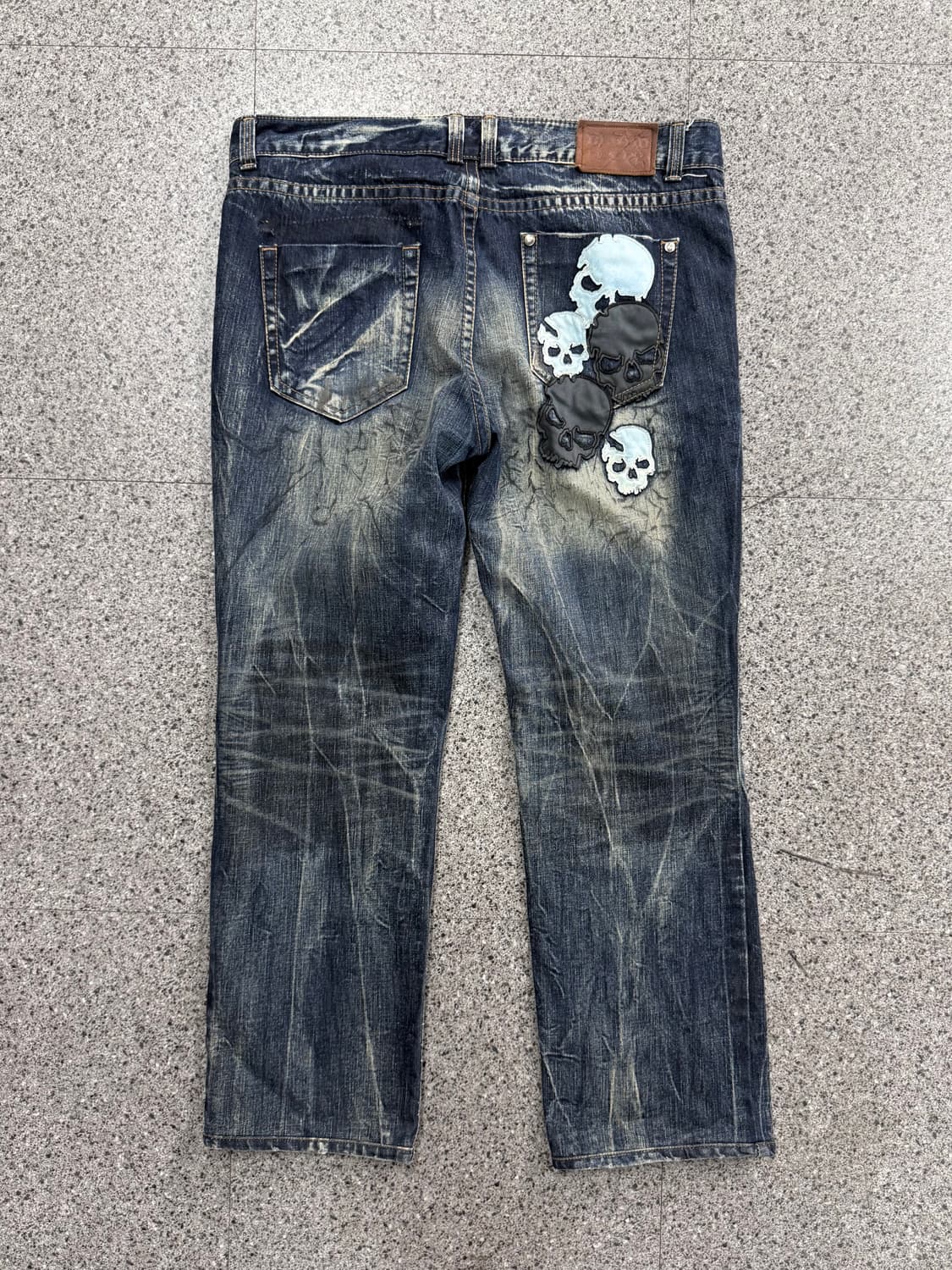 vintage skull patch denim pants  상품이미지3