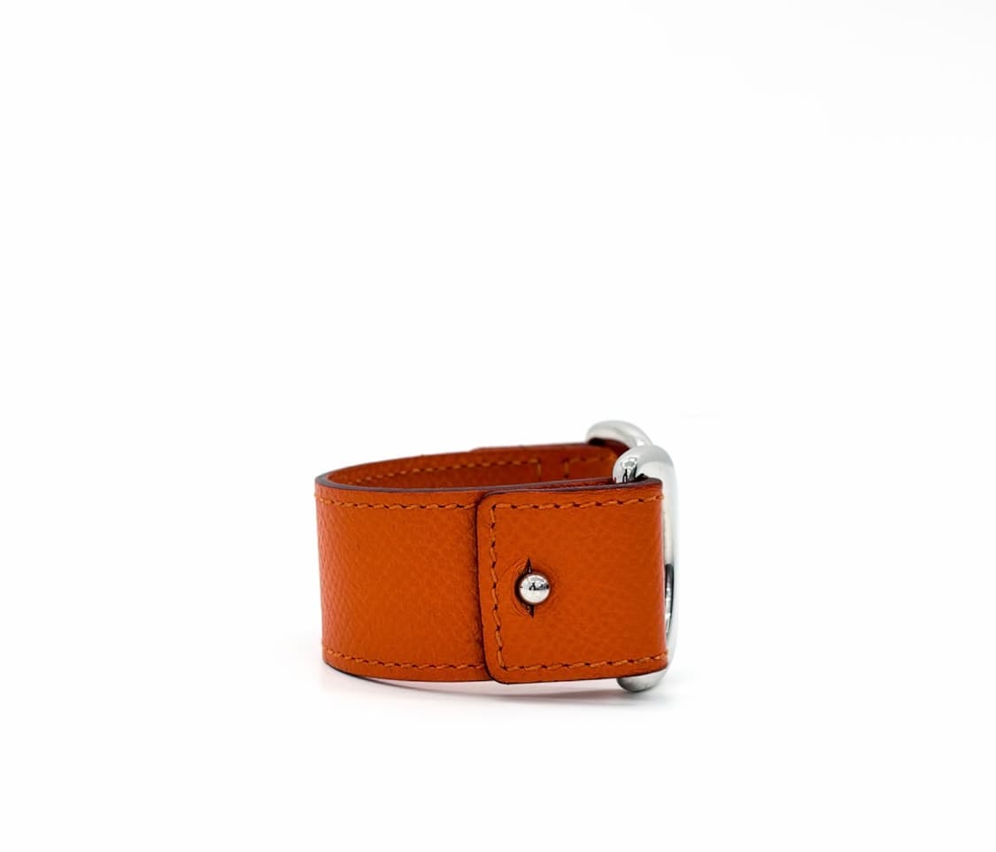 [XS] 에르메스 여성 레더 파반느 H 버클 브레이슬릿 팔찌 오렌지 은장 상품이미지4