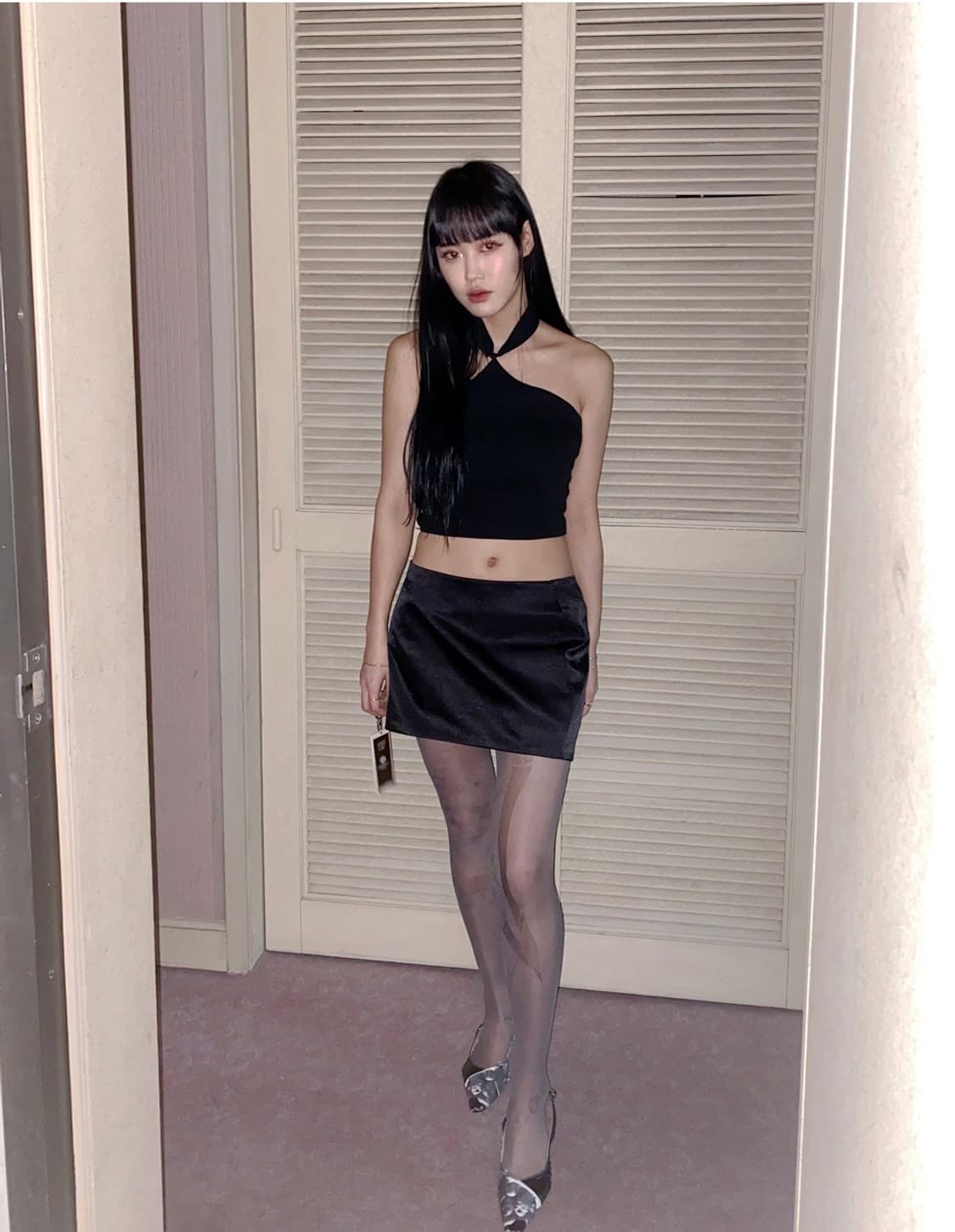 델라인 핀터레스트 감성 로우 웨이스트 고퀄 새틴 스커트 S 새상품 상품이미지5