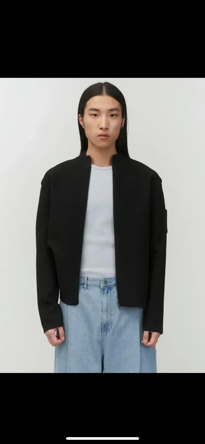아모멘토 모크 넥 집업 가디건 L사이즈 상품이미지5